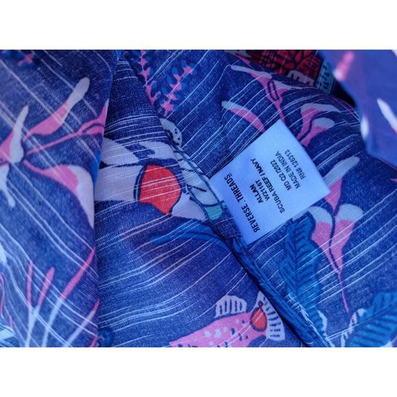 Reverse Threads Men’s Scuba Reef Print Navy Button-Down Shirt Small Cotton New - Picture 4 of 6